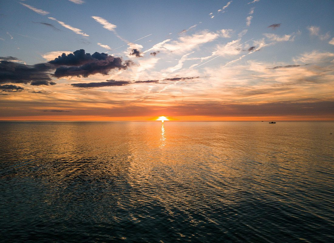 Freeport, PA - View of Sunset Against Calm Water in Freeport, Pennsylvania